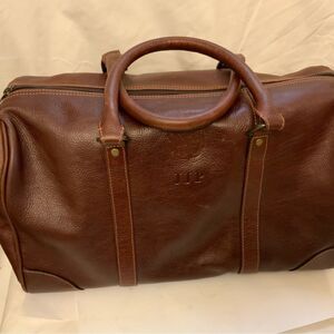 New Links and Kings Brown Leather Duffle Bag Weekender.